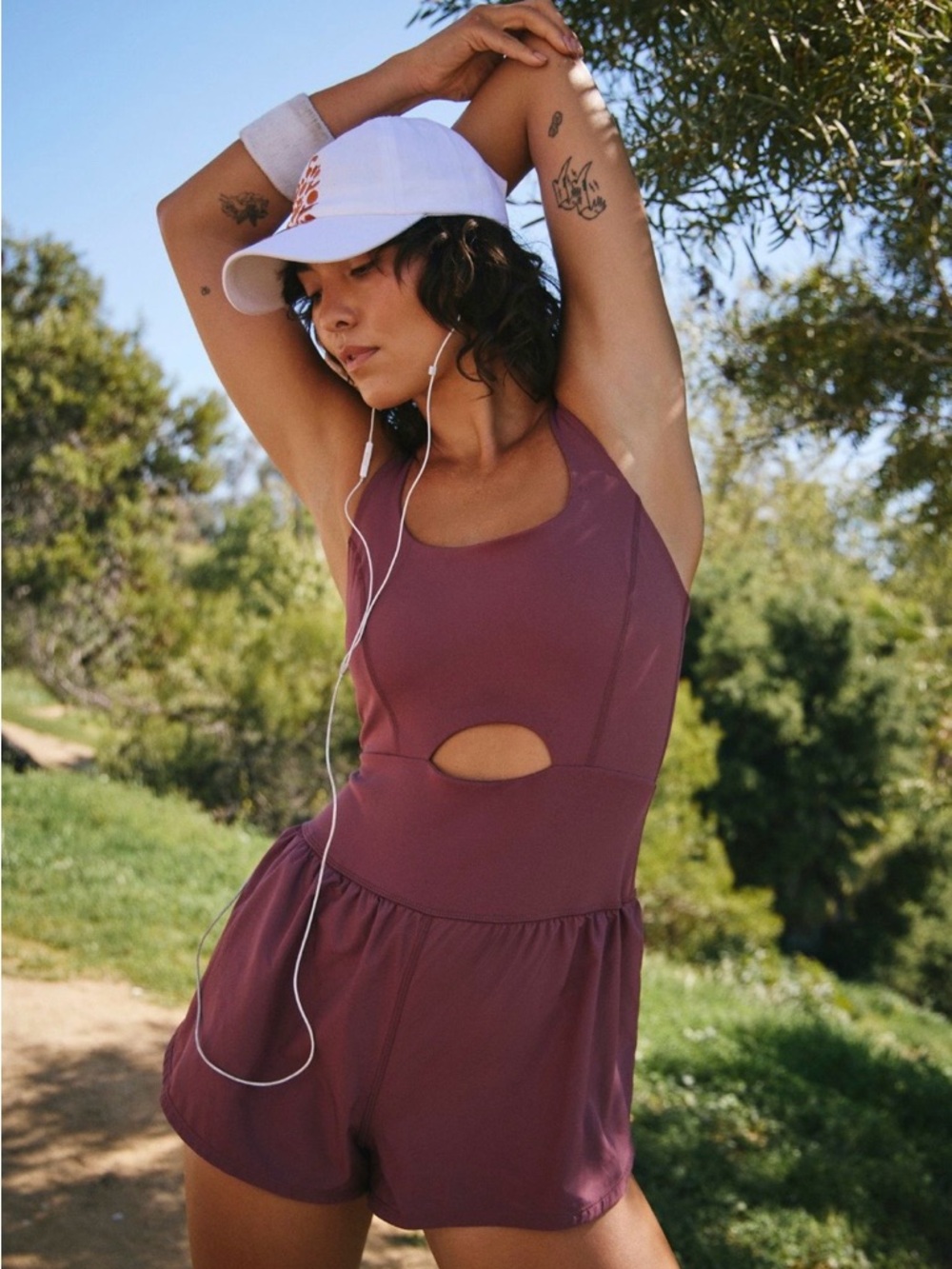 Free People Righteous Runsie Active Romper size L Clover color NWT